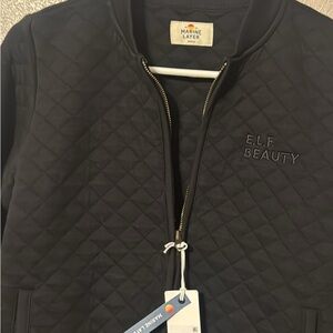 Marine Layer Black Quilted Bomber Jacket